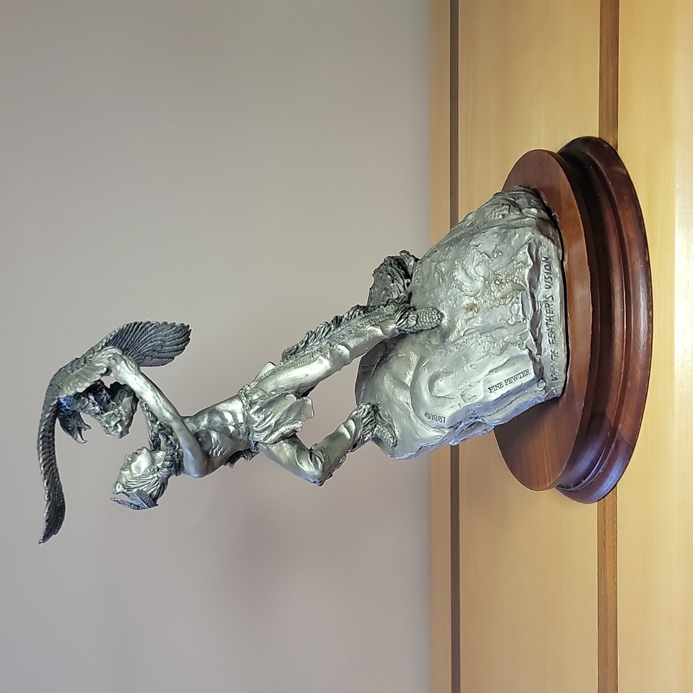 C.A. Parnell "White Feather's Vision" 1987 Pewter